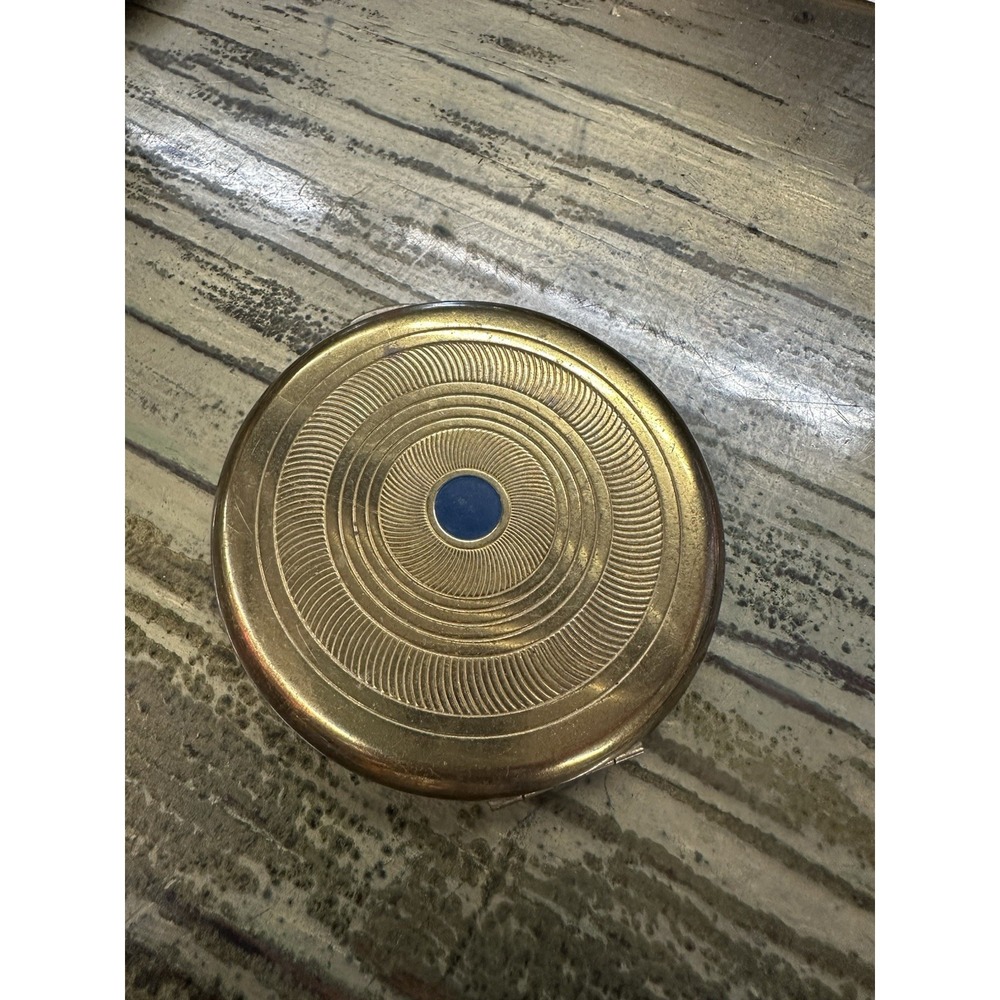 Vintage 40s COTY Paris NY Air Spun Powder Makeup Compact Poudre de Beaute Gold
